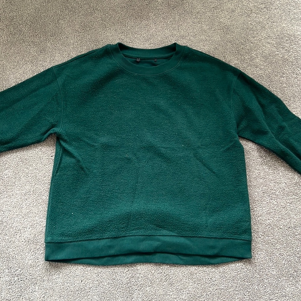 dark green sweatshirt